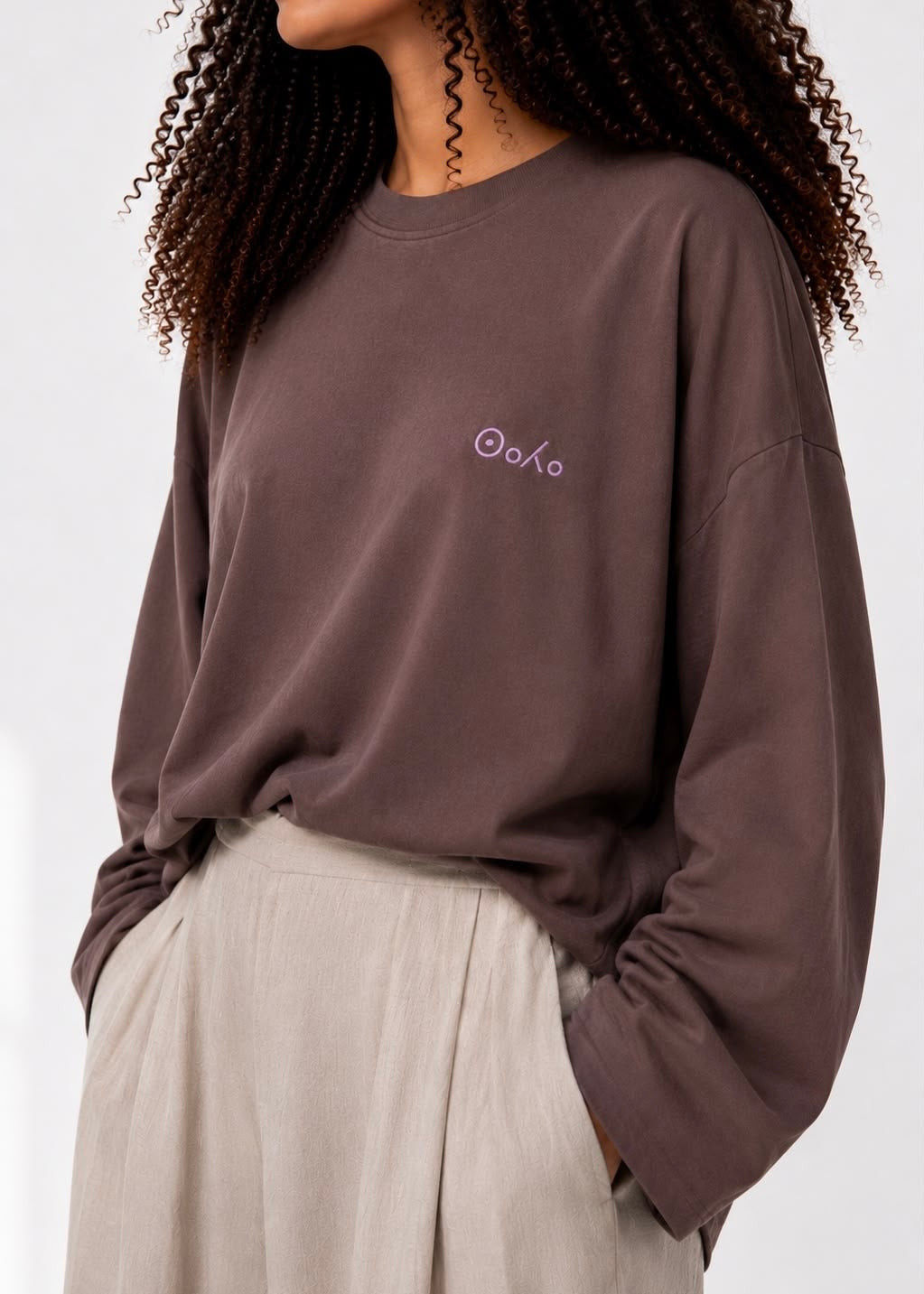 Oversized Cotton Top – Coffee Brown