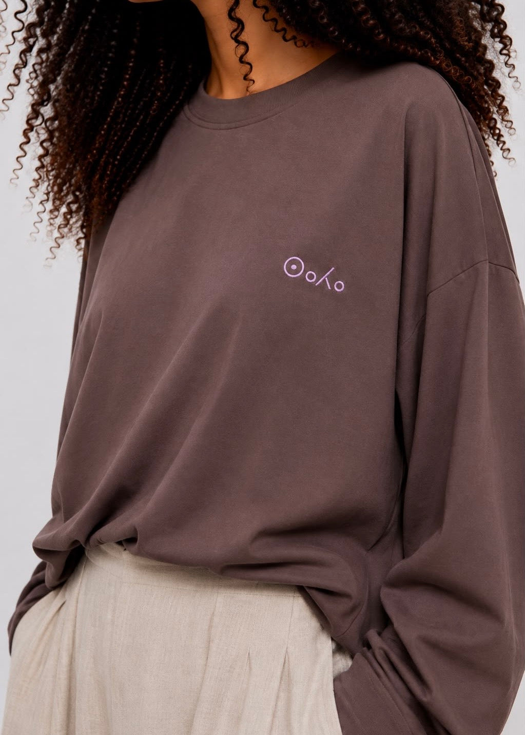 Oversized Cotton Top – Coffee Brown